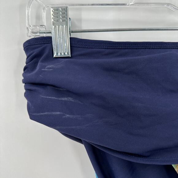 CALIA Blue Printed Full Coverage Overlap Classic Bikini Swim Bottom Size Medium - Picture 3 of 11